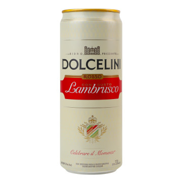 Сидр 330мл 7.5% солодкий шипучий міцний Rosso Con Gusto Lambrusko Dolcelini з/б