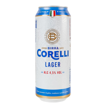 Пиво 0.5л 4.5% світле фільтроване солодове пастеризоване Lager Corelli з/б Пиво 0.5л 4.5% світле фільтроване солодове пастеризоване Lager Corelli з/б