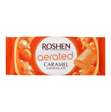 Шоколад білий карамельний пористий Roshen м/у 80г