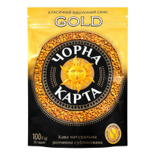 Кава натуральна розчинна сублімована Gold Чорна Карта д/п 100г
