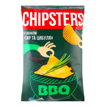 Чіпси картопляні хвилясті Сир та цибуля BBQ Chipster's м/у 120г