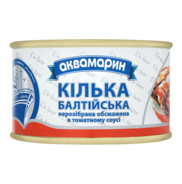 Кілька нерозібрана обсмажена в томатному соусі Балтійська Аквамарин з/б 230г