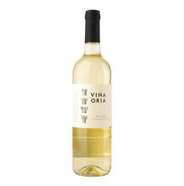 Вино 0.75л 12.5% біле сухе Macabeo Chardonnay Vina Oria пл