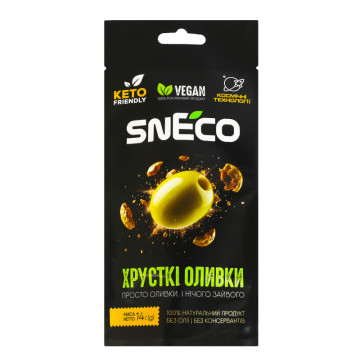 Оливки зелені хрусткі Sneco д/п 14г