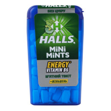 Цукерки без цукру +женьшень М'ятний твіст Mini Mints Halls п/у 12.5г