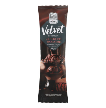 Морозиво 13% пломбір Потрійний шоколад Velvet Лімо м/у 80г