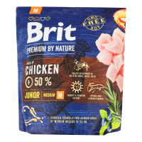 Корм для молодих собак середніх порід з куркою Premium by nature Brit д/п 1кг