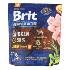 Корм для молодих собак середніх порід з куркою Premium by nature Brit д/п 1кг