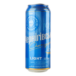 Пиво 0.5л 4.3% світле пастеризоване Light Чернігівське з/б