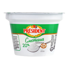 Сметана 20% President ст 180г