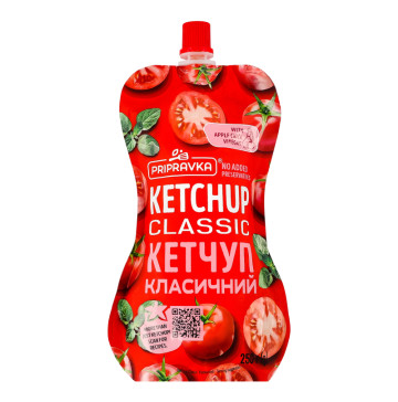 Кетчуп пастеризований Класичний Pripravka д/п 250г