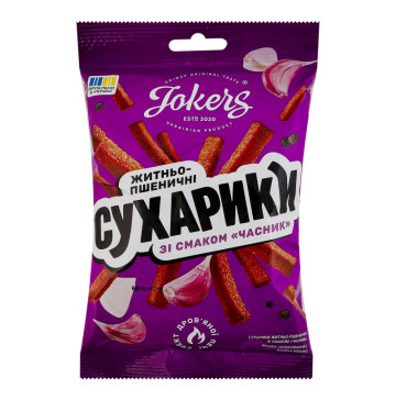 Сухарики житньо-пшеничні Часник Jokers м/у 60г