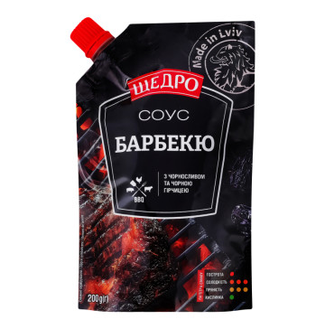 Соус з чорносливом та чорною гірчицею пастеризований Барбекю Щедро д/п 200г