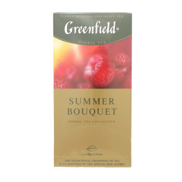 Чай травʼяний з ароматом малини Summer Bouquet Greenfield к/у 25х2г