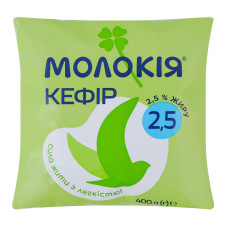 Кефір 2.5% Молокія м/у 400г Кефір 2.5% Молокія м/у 400г