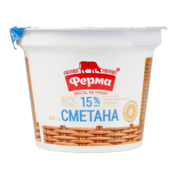 Сметана 15% Ферма ст 200г