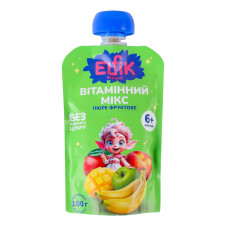 Пюре для дітей від 6міс фруктове Вітамінний мікс Elfik Magic д/п 100г