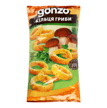 Кільця кукурудзяні зі смаком грибів Gonzo м/у 150г