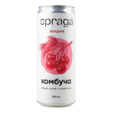 Напій безалкогольний слабогазований Вишня Комбуча Spraga з/б 330мл
