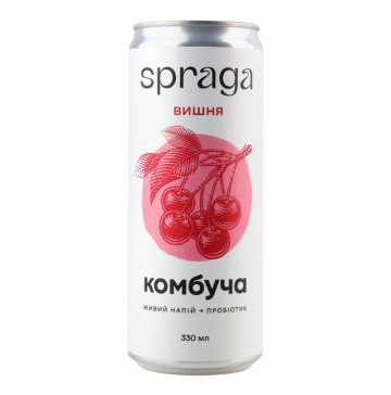 Напій безалкогольний слабогазований Вишня Комбуча Spraga з/б 330мл