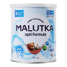 Суміш молочна суха для дітей від 12міс 3 Opti Formula Malutka з/б 400г