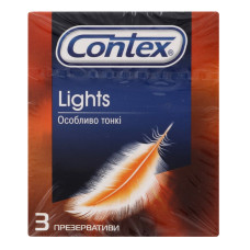 Презервативи латексні з силіконовою змазкою Lights Contex 3шт