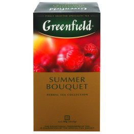 Чай травʼяний з ароматом малини Summer Bouquet Greenfield к/у 25х2г