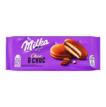 Тістечко-сендвіч бісквітне Choc&Choc Milka м/у 150г
