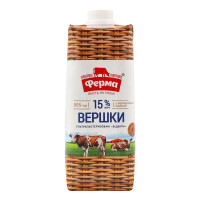 Вершки 15% ультрапастеризовані Відбірні Ферма т/п 505г