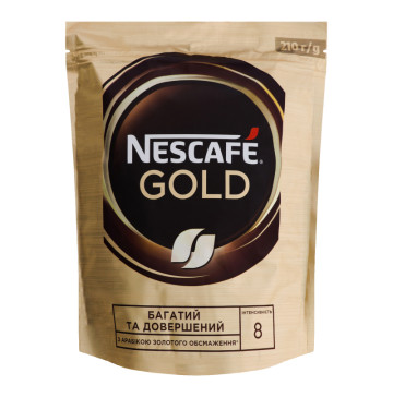 Кава натуральна розчинна сублімована Gold Nescafe д/п 210г