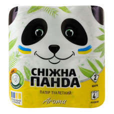 Папір туалетний 2-х шаровий Aroma Сніжна панда 4шт