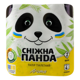 Папір туалетний 2-х шаровий Aroma Сніжна панда 4шт