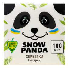 Серветки паперові столові одношарові 33х33см Snow Panda 100шт