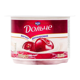 Йогурт 3.2% двошаровий Вишня Дольче ст 115г
