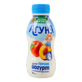 Йогурт 2.7% для дітей від 8міс з наповнювачем фруктовим Персик Агуня п/пл 185г