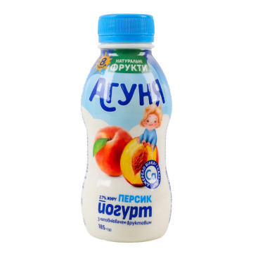 Йогурт 2.7% для дітей від 8міс з наповнювачем фруктовим Персик Агуня п/пл 185г