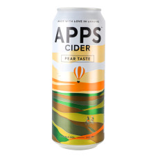 Сидр 500мл 5.5% солодкий газований пастеризований Зі смаком груші APPS з/б Сидр 500мл 5.5% солодкий газований пастеризований Зі смаком груші APPS з/б