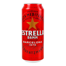 Пиво 0.5л 4.6% світле фільтроване солодове пастеризоване Barselona Estrella Damm з/б