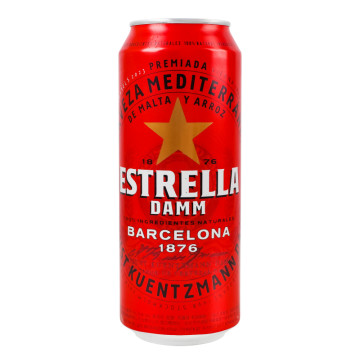 Пиво 0.5л 4.6% світле фільтроване солодове пастеризоване Barselona Estrella Damm з/б