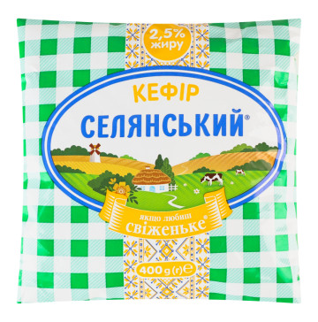 Кефір 2.5% Селянський м/у 400г