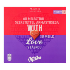 Цукерки з молочного шоколаду з горіховою начинкою Love Milka к/у 5х22г
