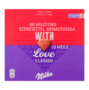 Цукерки з молочного шоколаду з горіховою начинкою Love Milka к/у 5х22г