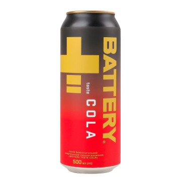Напій енергетичний безалкогольний сильногазований Taste Cola Battery з/б 500мл