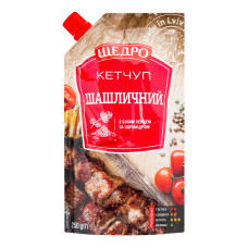 Кетчуп з білим перцем та коріандром Шашличний Щедро д/п 250г