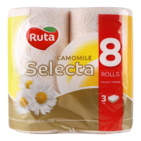 Папір туалетний 3-х шаровий Camomile Selecta Ruta 8шт