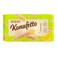 Трубочки вафельні з лимонною начинкою Konafetto Roshen м/у 140г