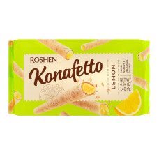 Трубочки вафельні з лимонною начинкою Konafetto Roshen м/у 140г