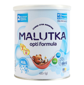 Суміш молочна суха для дітей від 6міс 2 Opti formula Malutka з/б 400г