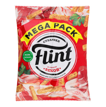Сухарики пшенично-житні Бекон Flint м/у 100г