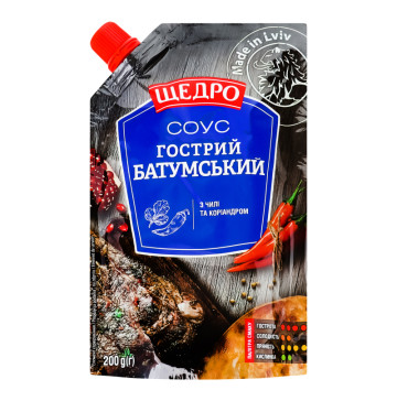 Соус з чилі та коріандром Гострий Батумський Щедро д/п 200г